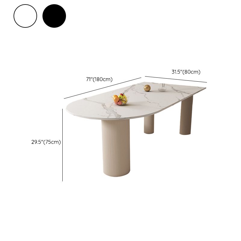 Contemporary Style Dining Sintered Stone Table Metal Table for Kitchen