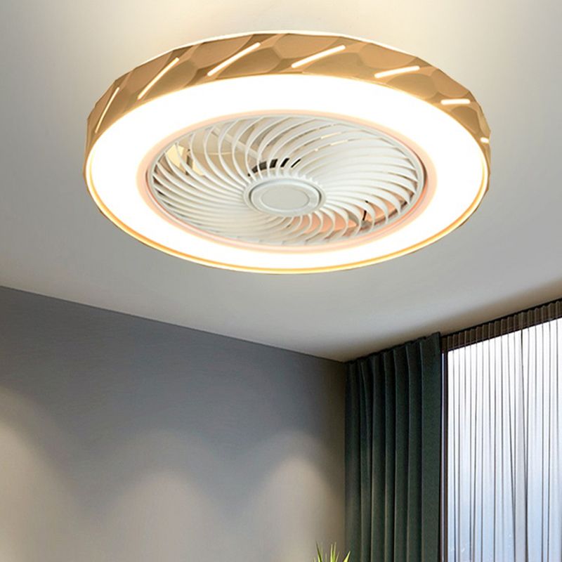 Minimalismus trommelförmige Flush Mount Deckenventilator Metal