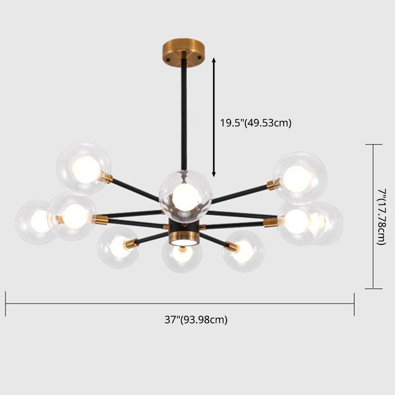 Transparent Glass Globe Shade Molecular Chandelier Spotlight Design Contemporary Simplicity Style Lighting Pendant