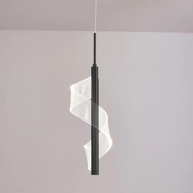 Modern Artistic LED Pendant Light Aluminium Linear Hanging Lamp with Acrylic Shade