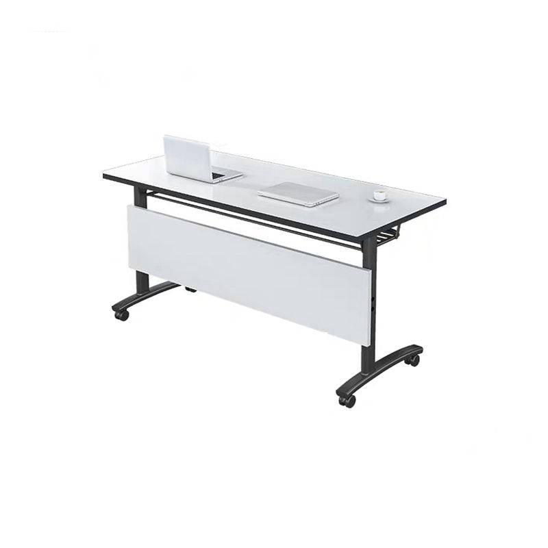 Industrial Manufactured Wood Office Desk Rectangular Desk with Wheels