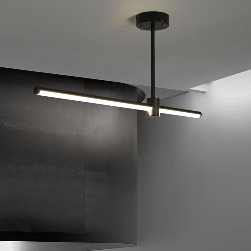 Modern LED Island Lighting Black Acrylic Chandelier Light Fixture for Bedroom