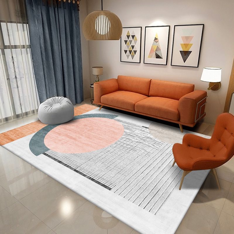 Tapis nordique noir en Polyester, bloc de couleur, avec envers antidérapant, pour la décoration de la maison
