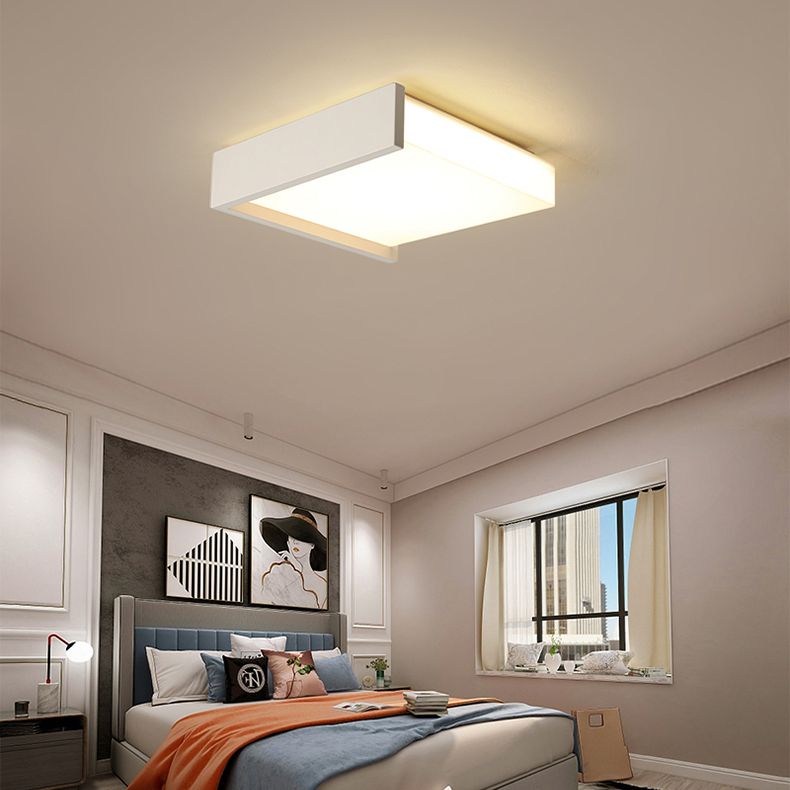 Minimalisme nordique Style LED Ceiling Light Acrylic Shade Geometric Design Flush-mount Lamp for Bedroom