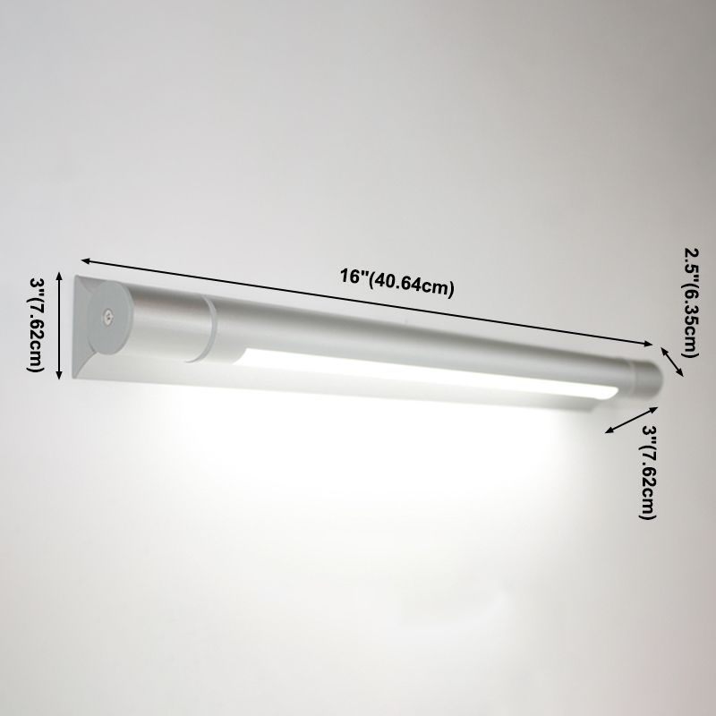 Modern Straight Mirror Light Waterproof Aluminum 1 Light Wall Sconce for Bathroom