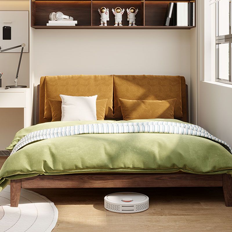 Modern Armless Sofa Bed Convertible with Pillows Seating in Brown