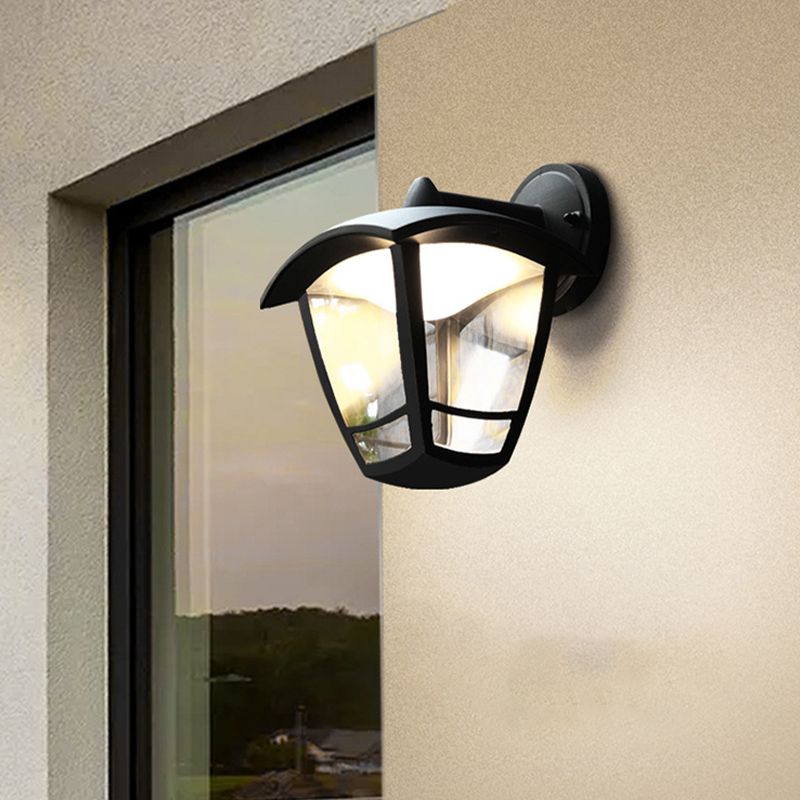 Black Finish Single Industrial Wall Mounted Sconce Glass Unique Wall Light