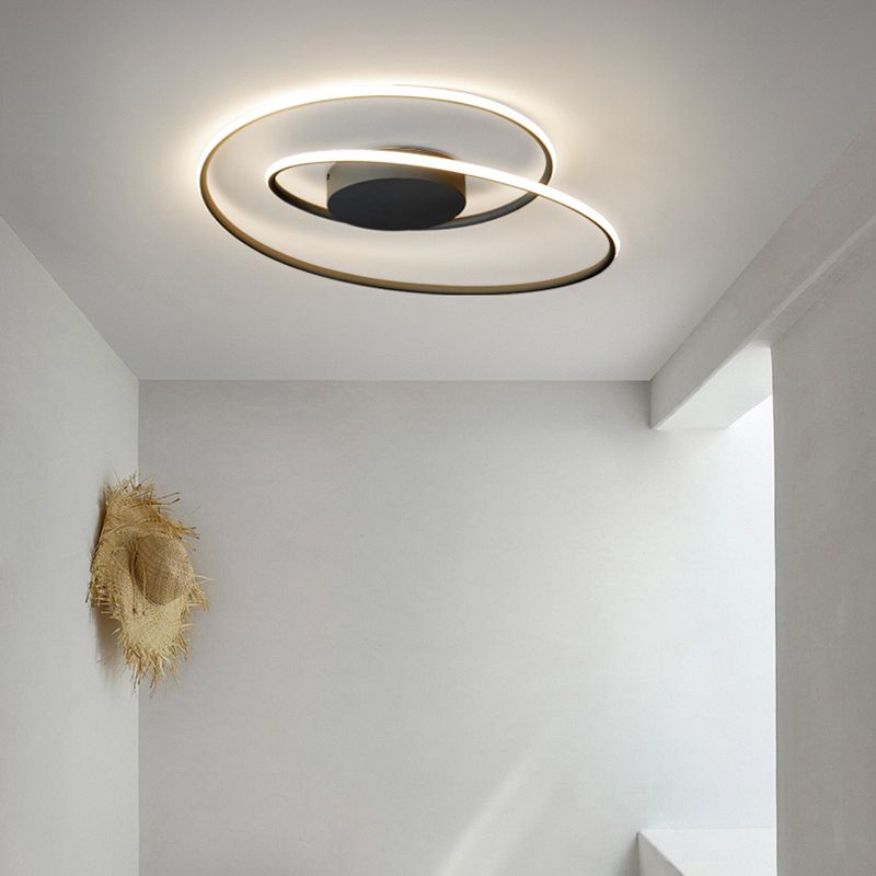 Lámpara de techo de línea LED con montaje empotrado estilo modernista para sala de estar y comedor