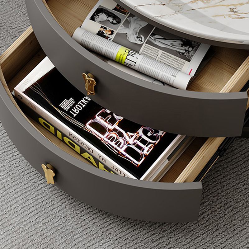 Contemporary Coffee Table Set Round 2-Piece Coffee Cocktail Table