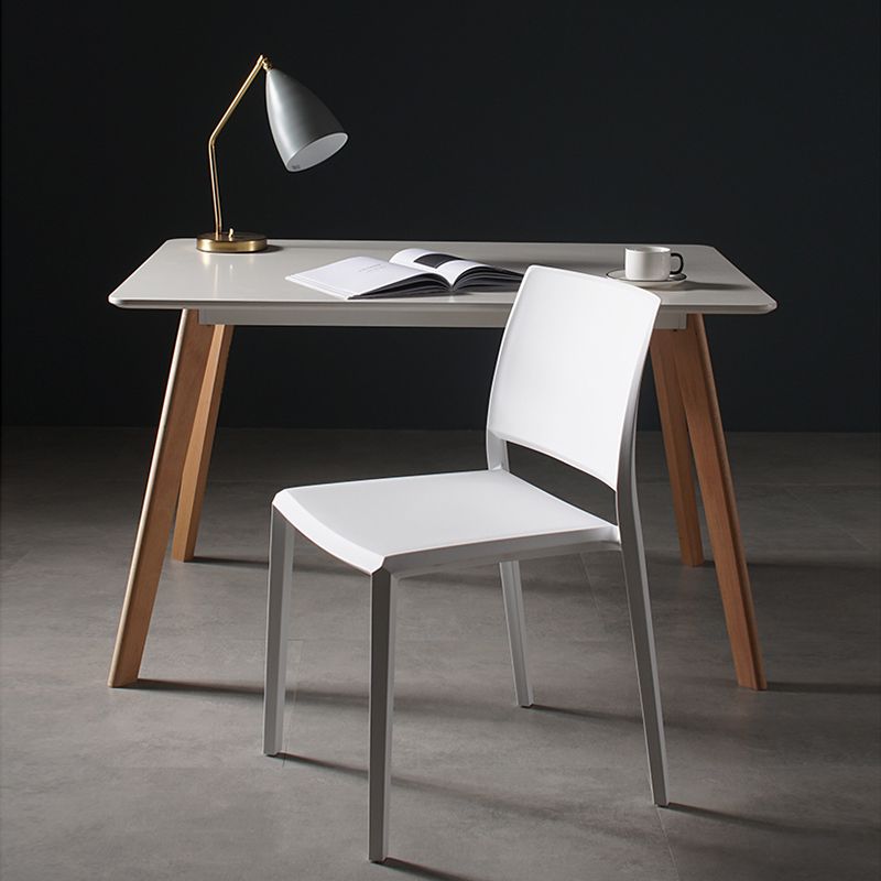 Contemporary Style Dining Chairs Plastic Armless Side Chair for Kitchen