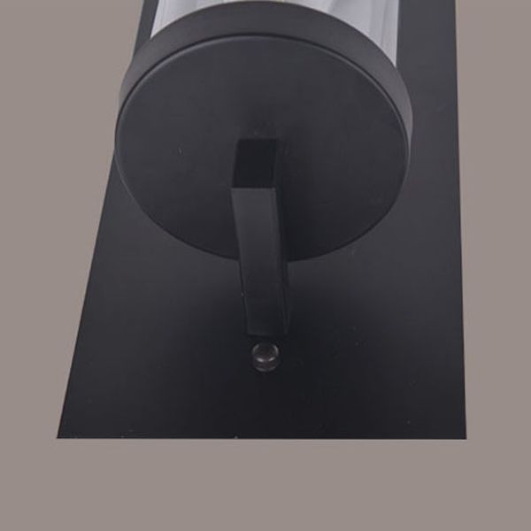 Industrial Metal Wall Sconce Cylinder Shape Wall Light with Glass Shade for Courtyard