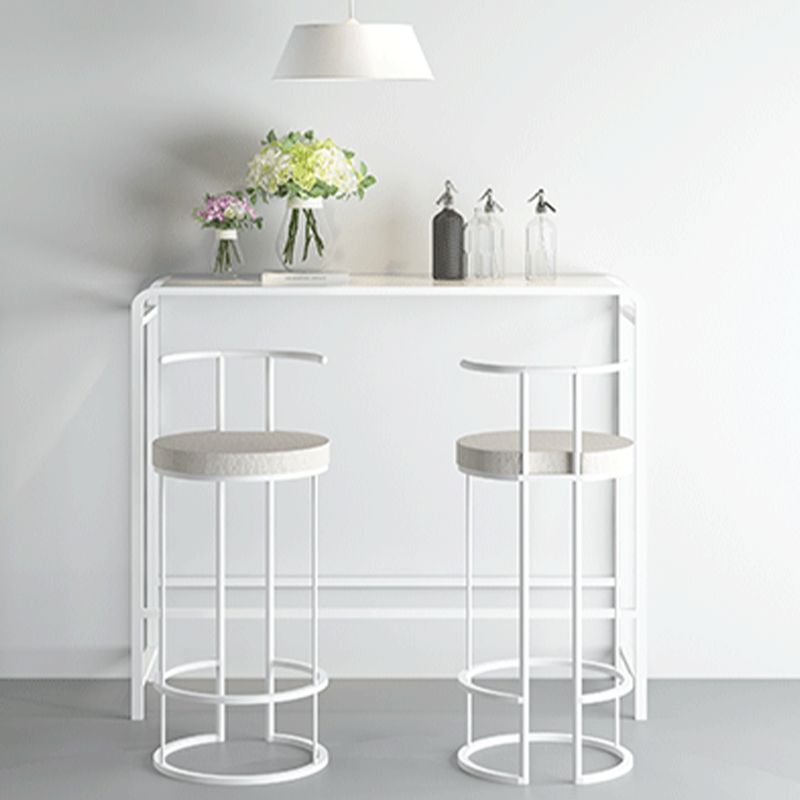 Modern Bar Dining Table Rectangle Indoor Bar Stool Table with Footrest