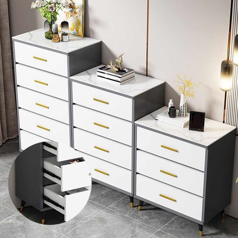 Glam 16" Wide Chest Bedroom Stone Storage Chest with Drawers