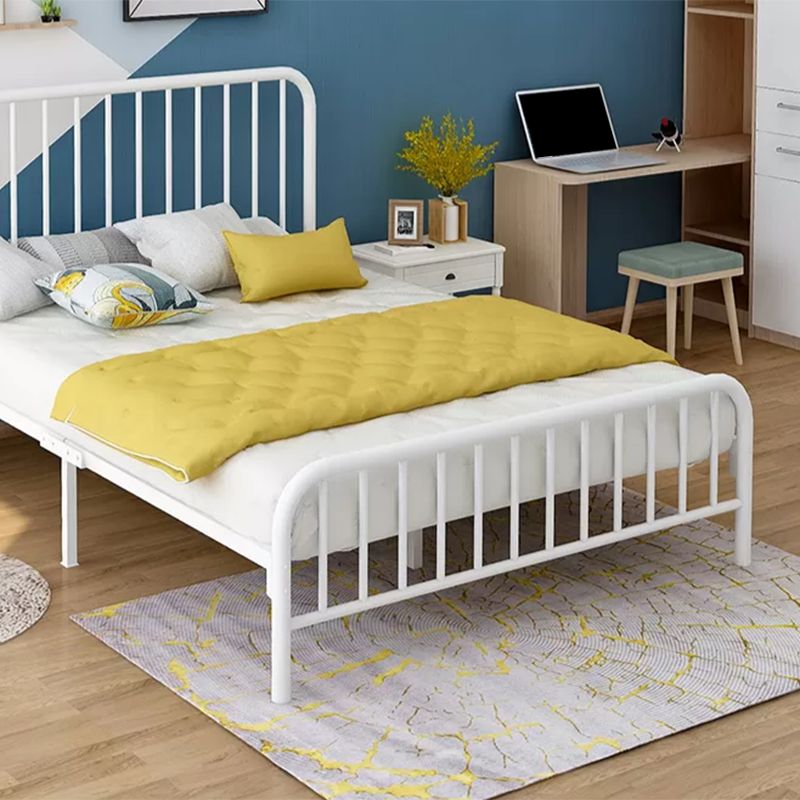 Contemporary Slat with Headboard Rectangular with Metal Legs Metal Slat Bed