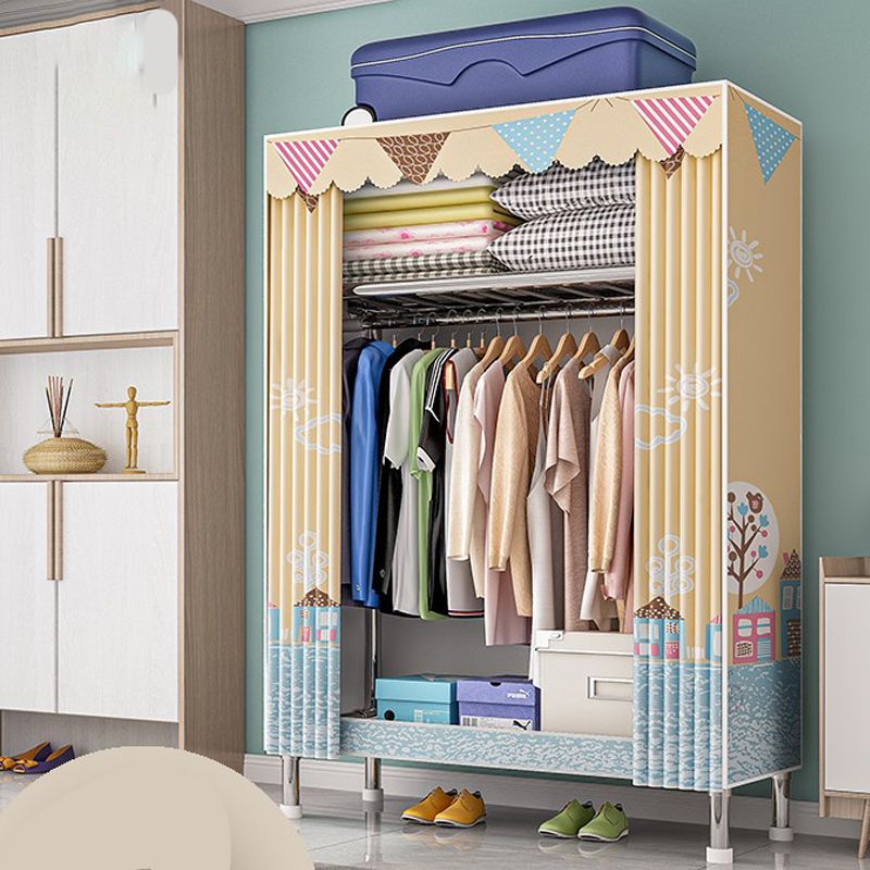 Steel Wardrobe Armoire with Legs Modern Wardrobe Cabinet for Home