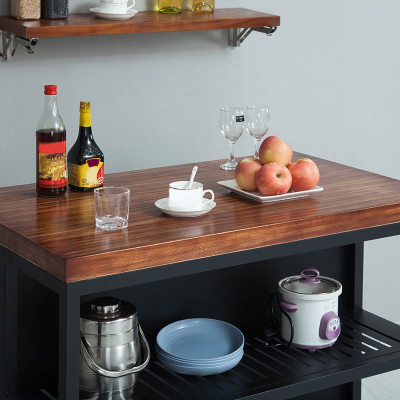 Industrial Stationary Kitchen Island Solid Wood Kitchen Island Table