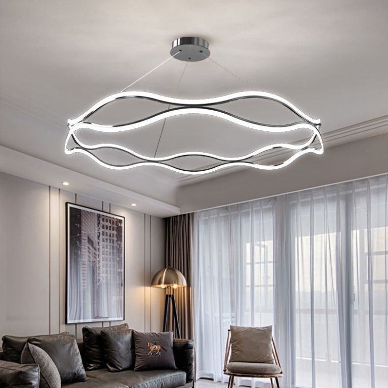 Luci a soffitto a 3 livelli a 3 livelli contemporanei lampadario in alluminio marrone in alluminio per soggiorno