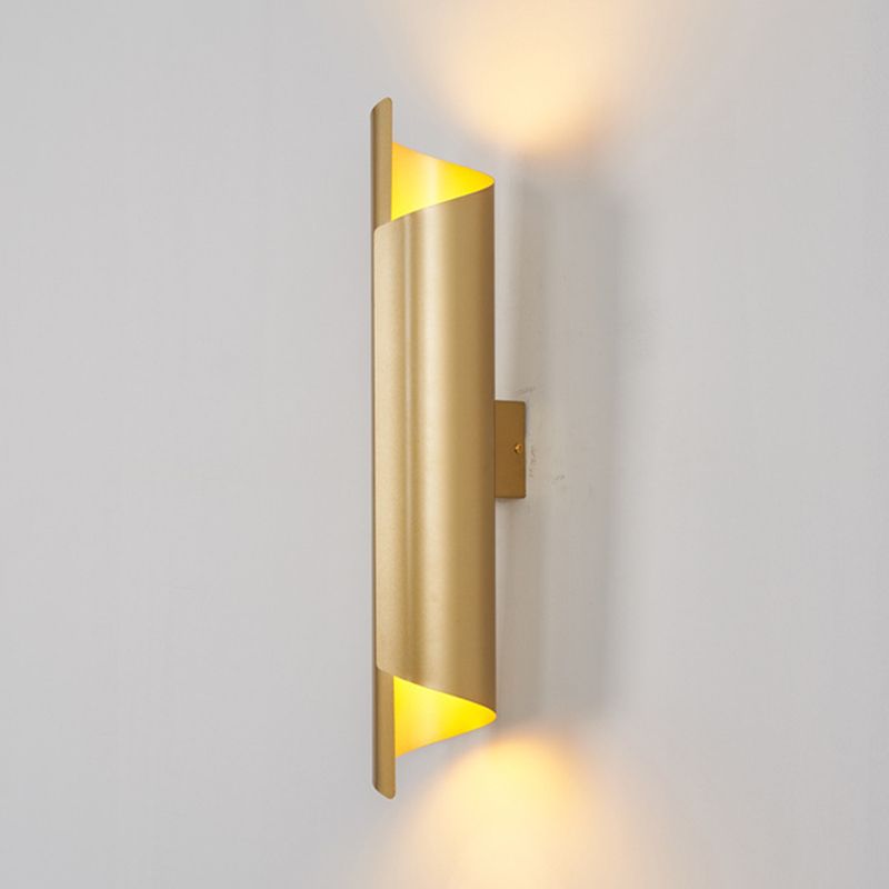 Post Modern 1 - Light Wall Mount Fixture Iron Tube Wall Lighting in Gold Finish