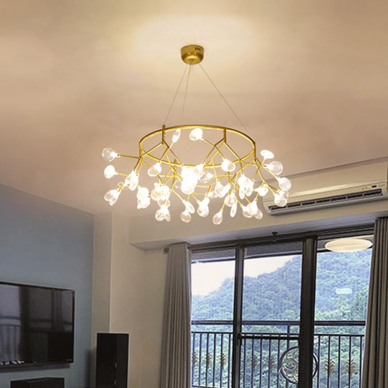 Twig Living Room Pendant Lamp Metallic LED Minimalistic Chandelier Lighting Fixture
