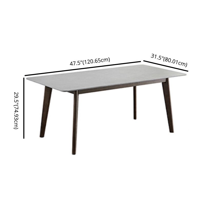 Minimalist Gray Sintered Stone Top Dining Set Rectangle Shape Standard Dining Set for Kitchen