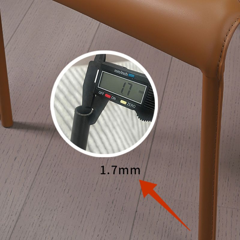 Faux Leather Modern Dining Chair Matte Finish Solid Back Indoor Chair