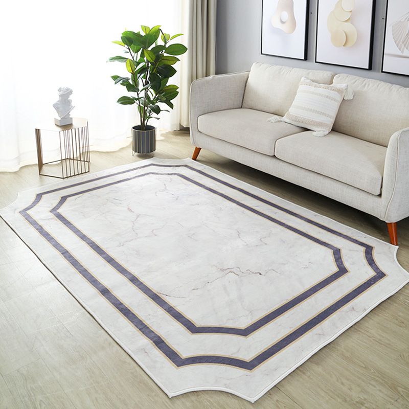 Simplicity Marble Effect Indoor Rug Novelty Shape Trendy Modern Carpet Polyester Anti-Slip Backing Carpet for Home Decoration