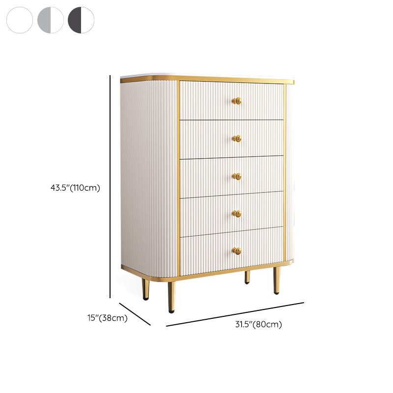 Bedroom Glam Storage Chest Stone 15" Wide Chest with Drawers