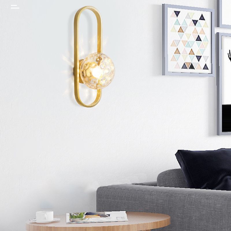 Contemporary Wall Lamp Globe Glass Sconce Lighting for Bedroom