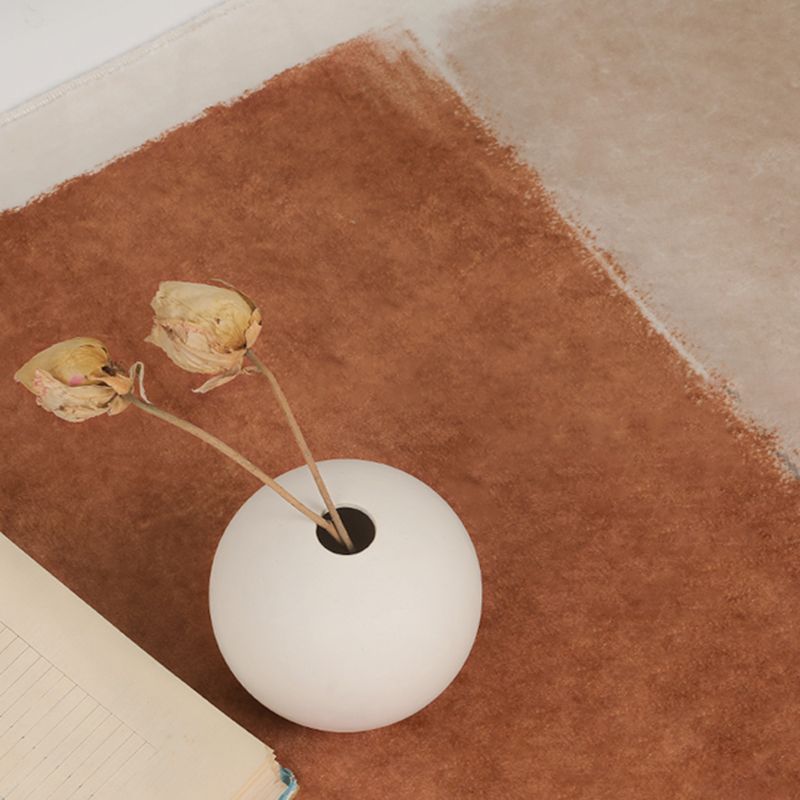 Modern Living Room Area Carpet Color Block Polyester Area Rug Stain Resistant Rug