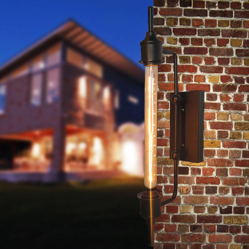 Metal Linear Small Wall Light 1 Light Modern Stylish Sconce Light in Black for Front Door