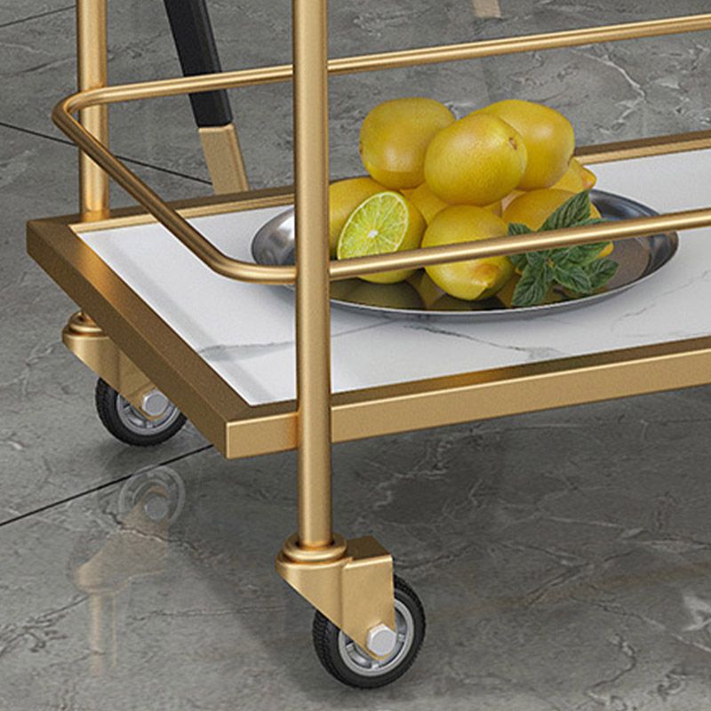 Home Dining Rolling Kitchen Trolley Modern Open Shelves Kitchen Island