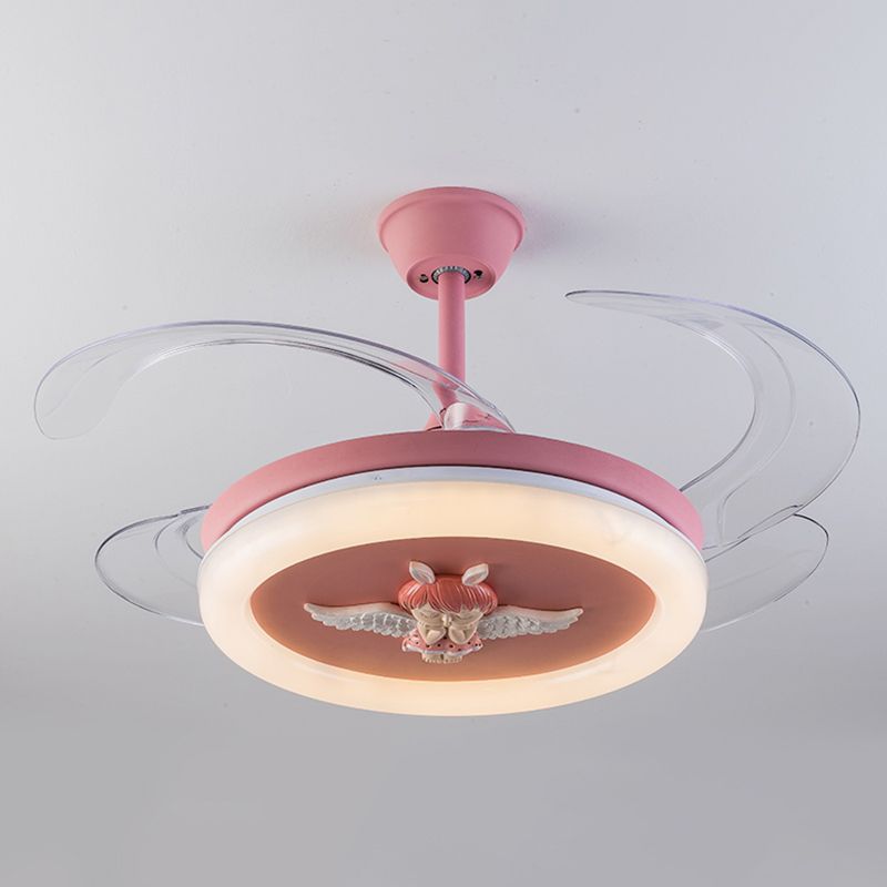 Metal Ceiling Fan Lighting Modern Style 1 Light Ceiling Fan Lamp for Children's Room