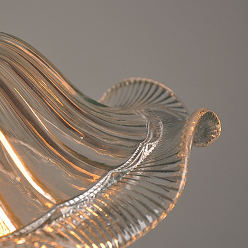 Lampada a sospensione in vetro trasparente floreale Vintage Ventatura a 1 campo Lampada sospesa