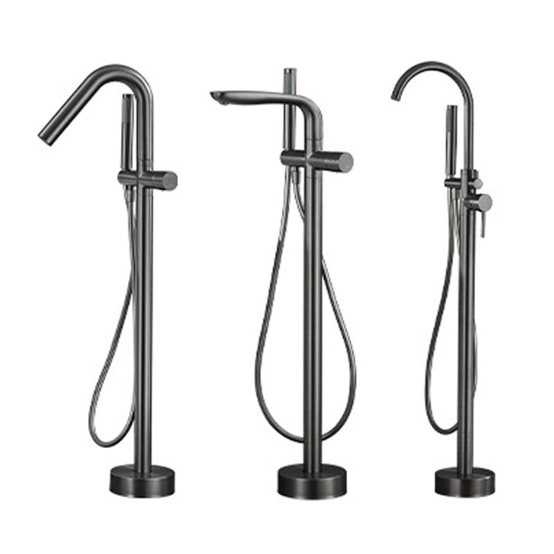 Floor Mounted Metal Freestanding Tub Filler Hand Shower Freestanding Faucet