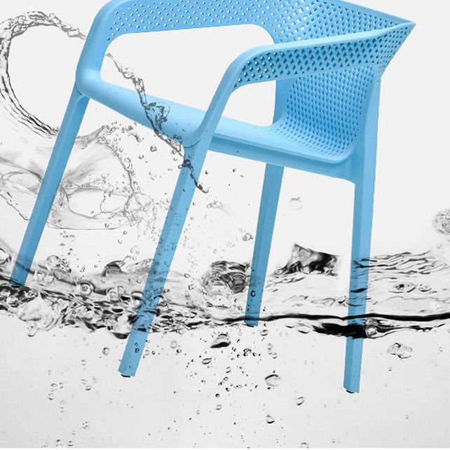 Plastic Scandinavian Dining Kitchen Room Arm Chair Solid Back Chair