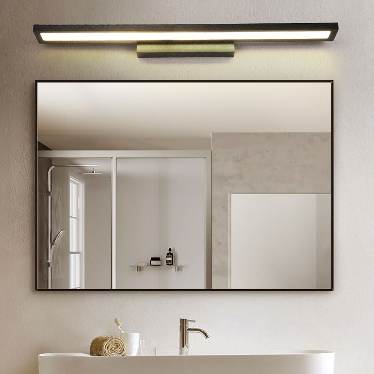 Rectangular Vanity Wall Light Fixtures Modern Minimalist Style Aluminum Single Vanity Light