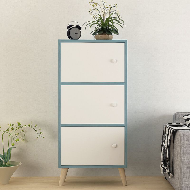 9.44" Wide Storage Cabinet with Doors Contemporary Wooden Accent Cabinet