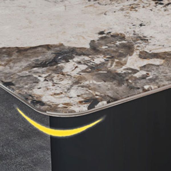 Sintered Stone Top Esstisch Rechtecktisch mit Metalldoppelpodest