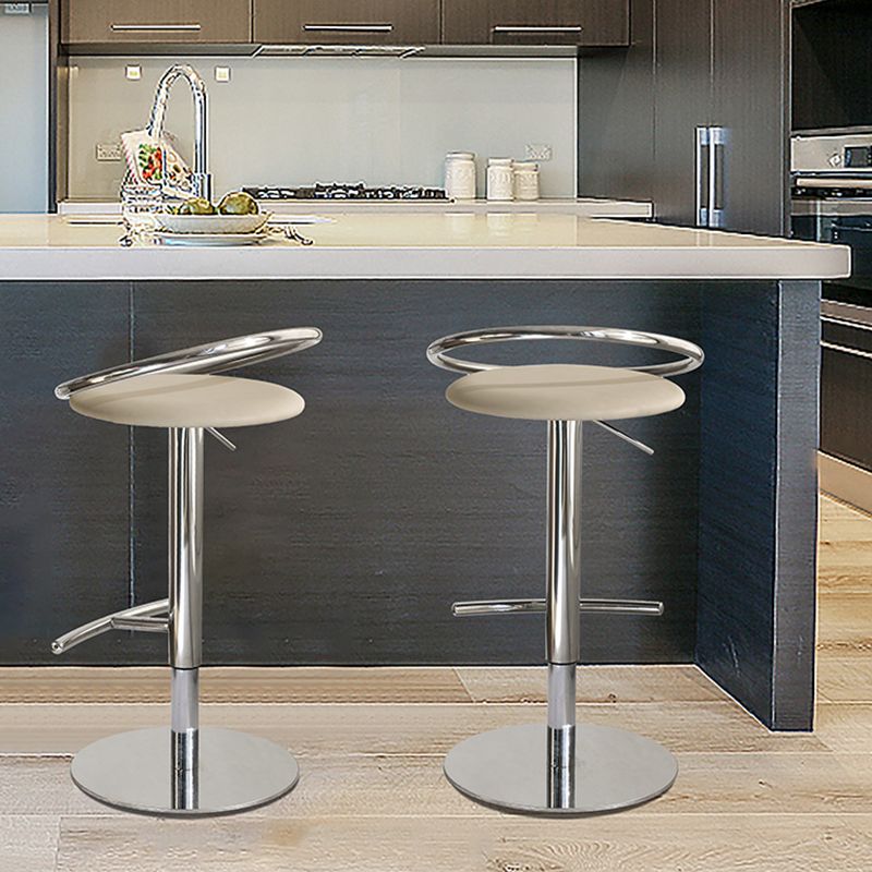 Adjustable Leather Bar Stool Low Back Counter Stool for Bristol with Swivel