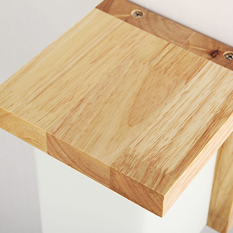 Modern Style Square Sconce Light Fixtures Wood 1 Light Wall Mounted Lighting