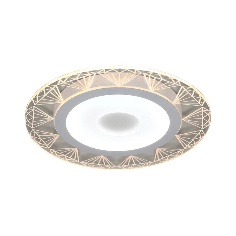Ruitvormige plafondlamp modern acryl 8"/16,5"/20,5" brede LED woonkamer inbouwlamp in warm/wit licht