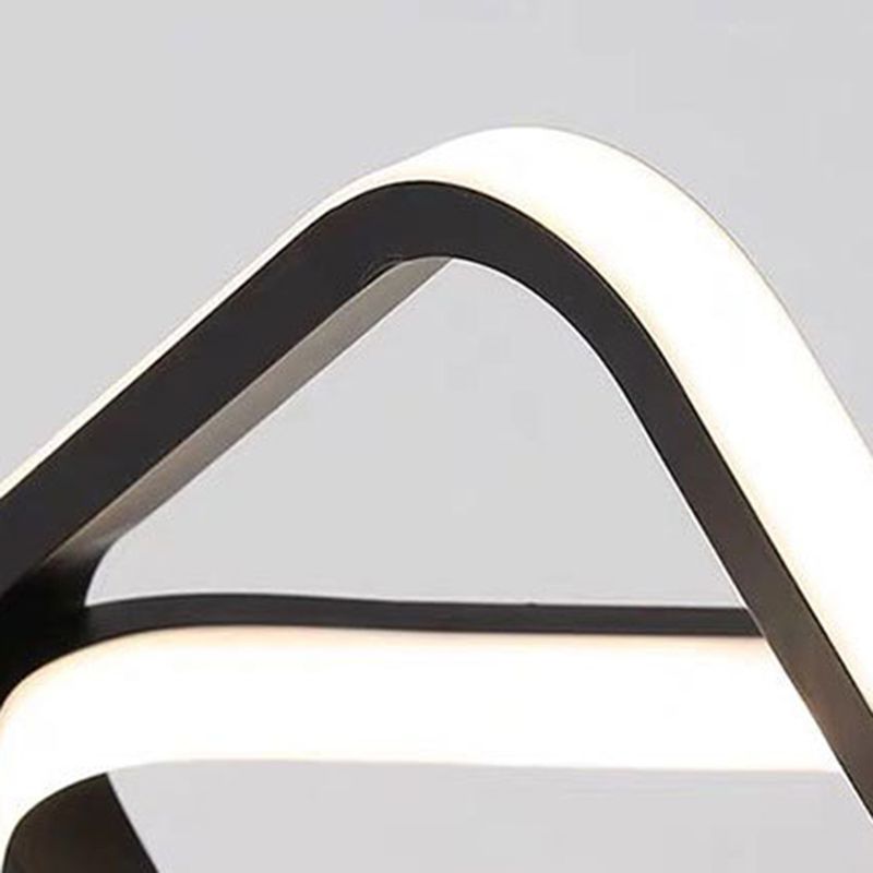 Geometric Shade 2-Lights Modern Flush Mount Ceiling Lighting Fixture in Black