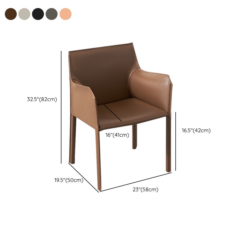 Faux Leather Dining Chairs Upholstered Modern Dining Arm Chair