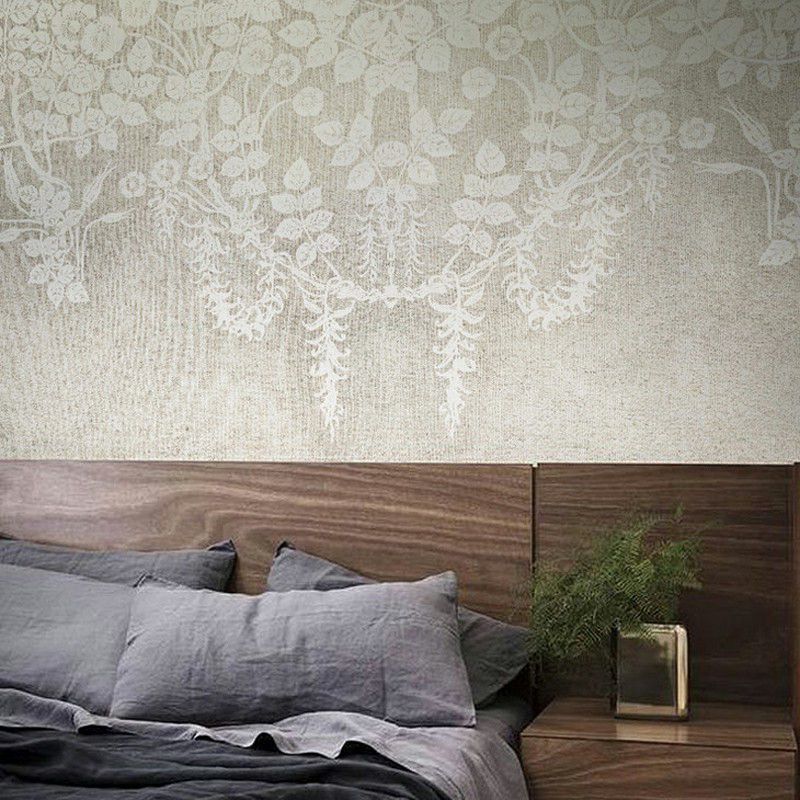 Illustration Ivy Wall Paper Murals Large Wall Decor for Bedroom, Customized Size Available