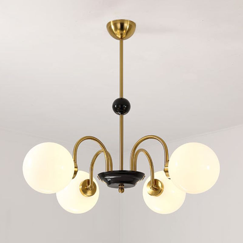 Modern Chandelier Simple Glass Shade Hanging Lighting Fixture for Sitting Room