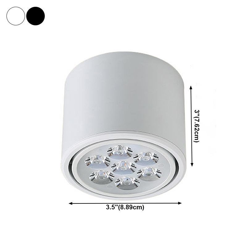 Cylindrical Shape Ceiling Lamp Modern Simple Style Aluminium 1 Light Flush Mount for Aisle