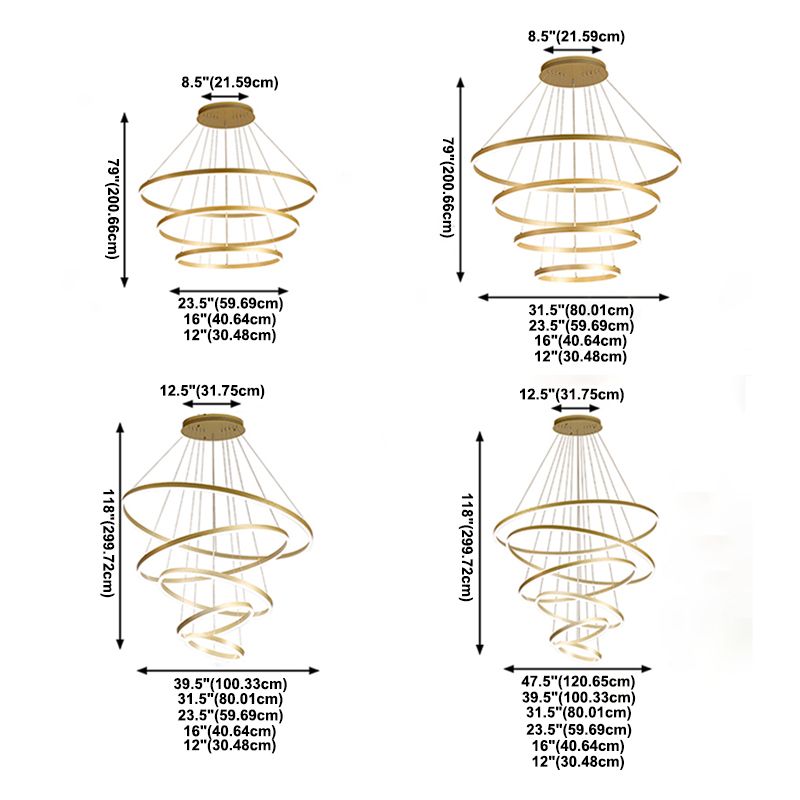Lampada lampadina a più strati Fissature di illuminazione ad anello moderno con tonalità acrilica bianca
