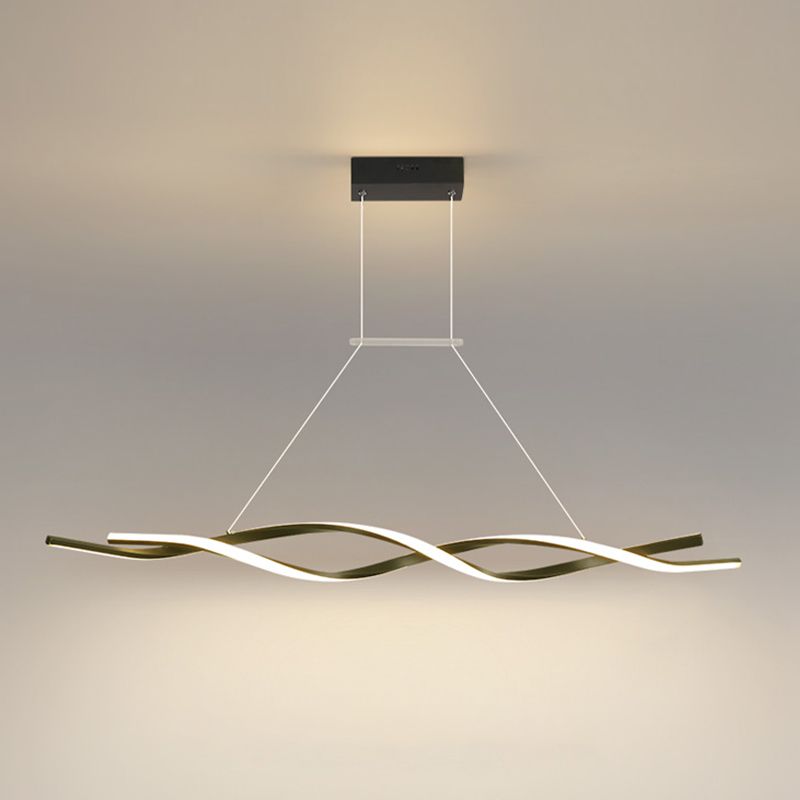 Modern Metal Island Light armatuur Lineair Restaurant Hanglamp met 2-head met acrylschaduw