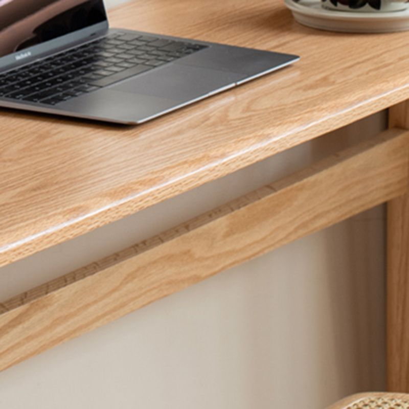 Solid Wood Home Office Desk Contemporary Trestle Base Writing Desk