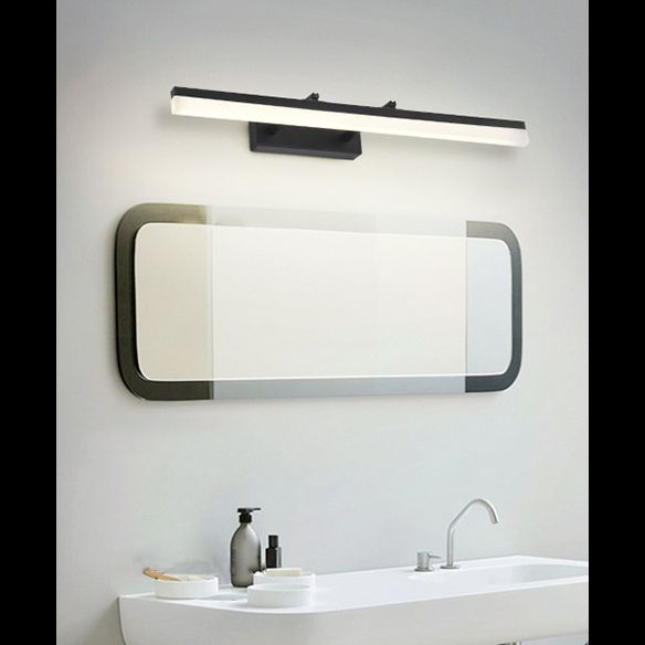 Acrylic Linear Wall Sconce Lighting Minimalist LED Black Wall Mount Lamp for Bathroom